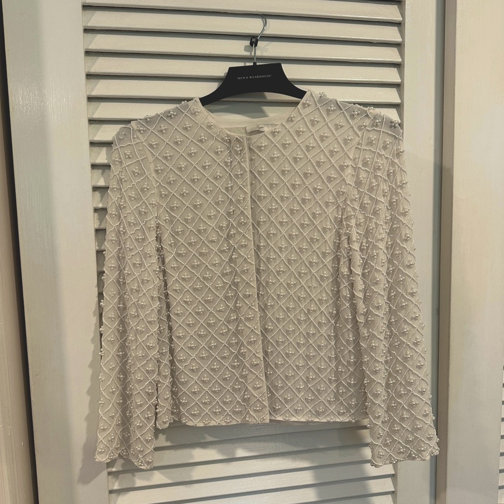 Joie Cream Beaded Evening Jacket